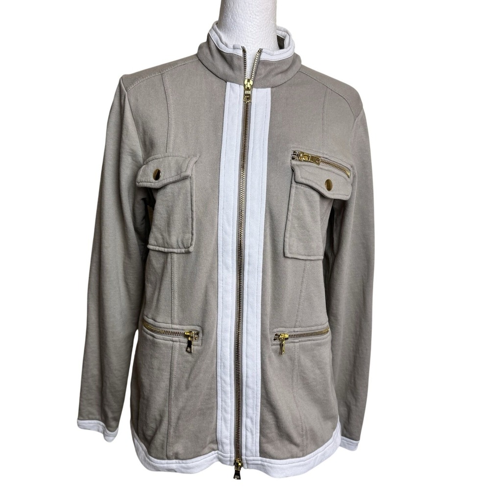 DG2 Diane‎ Gilman Utility Military Safari Cadet Moto Cargo Jacket Sweatshirt S